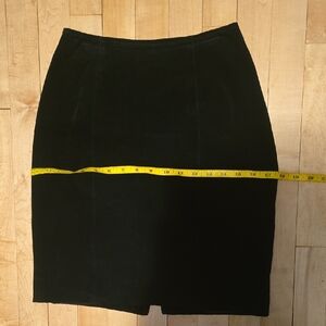 Wilsons Leather Black Velvet Pencil Skirt with Tailored Seams